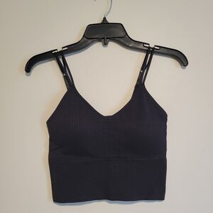 Izod Crop Cami with Removable Pads Size 1X Black